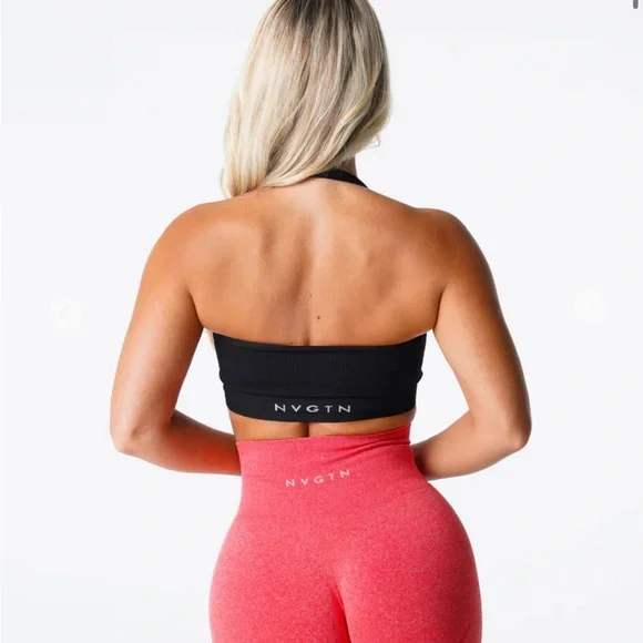 Brown Limitless Ribbed Seamless Halter Bra - Picture 4 of 5